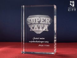 Odznaka Super Tata w krysztale